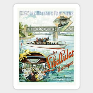 Les Libellules électriques Paris Vintage Poster 1896 Sticker